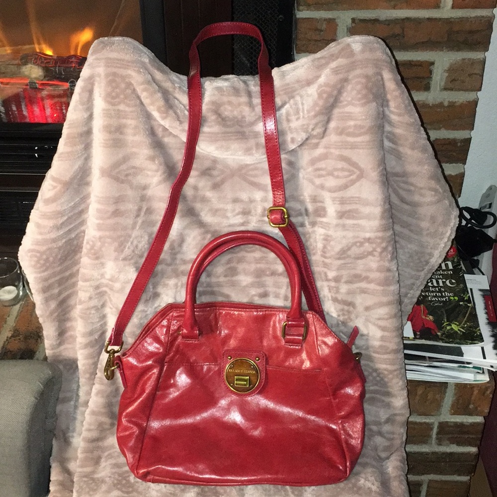 Elliott Lucca somewhat distressed red leather bag